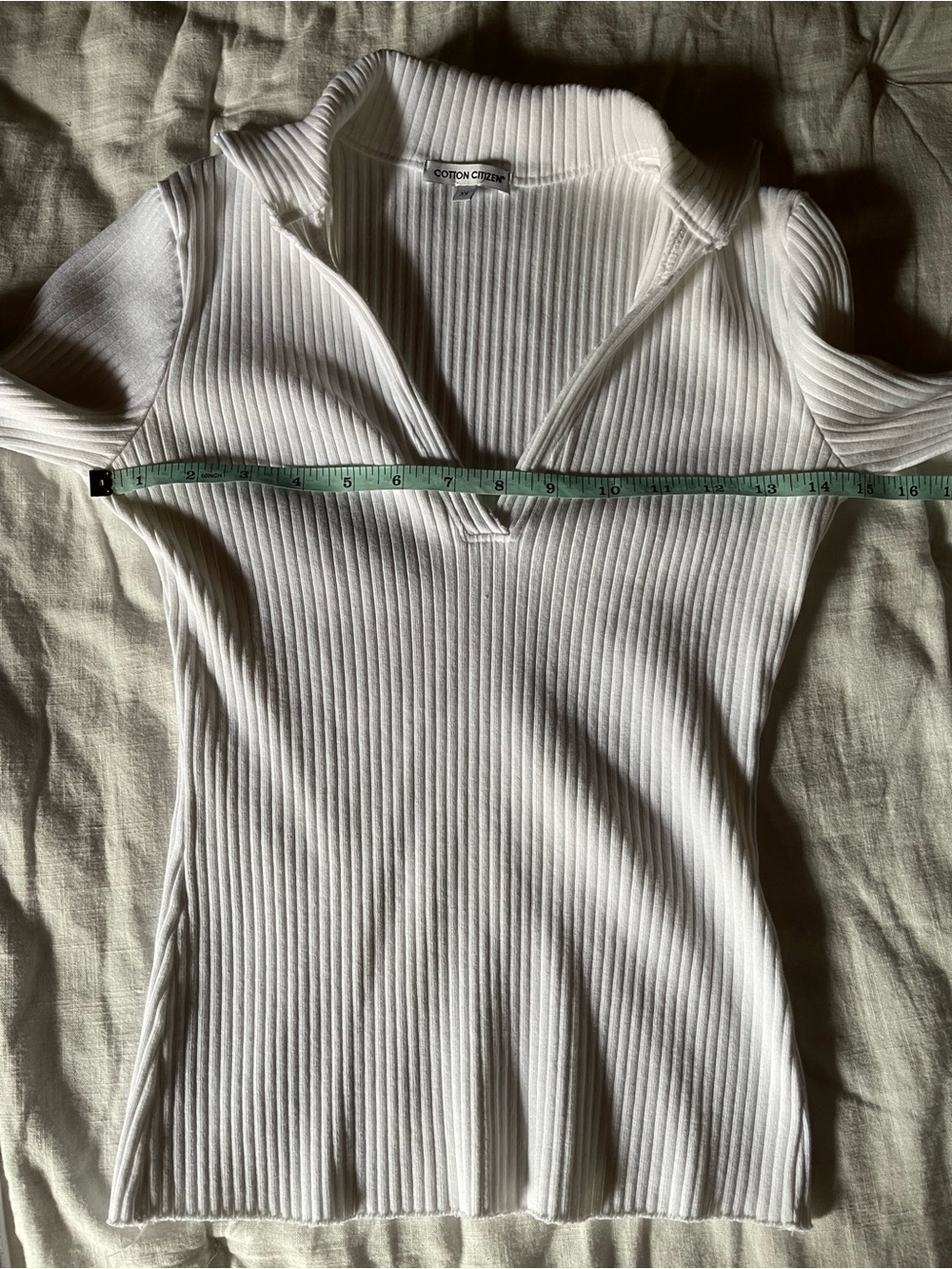 Cotton Citizen Ibiza Long Sleeve Polo in White XS - Picture 7 of 9